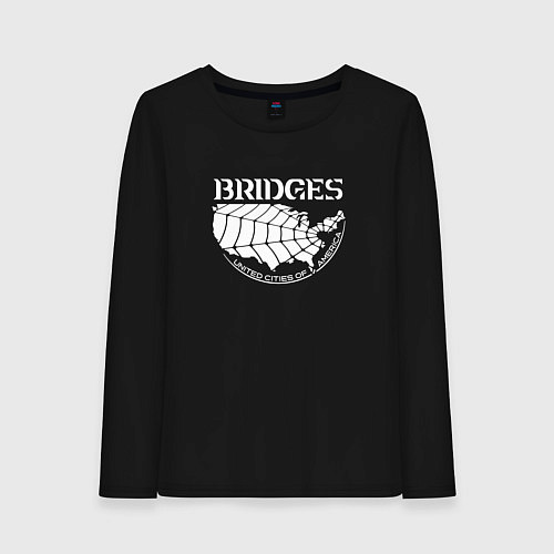 Женский лонгслив Bridges logo / Черный – фото 1