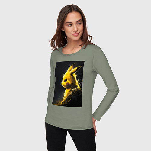 Женский лонгслив Pikachu / Авокадо – фото 3