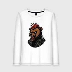 Женский лонгслив Медведь панк