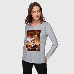 Лонгслив хлопковый женский Бендер игрок в казино - Лас Вегас, цвет: меланж — фото 2