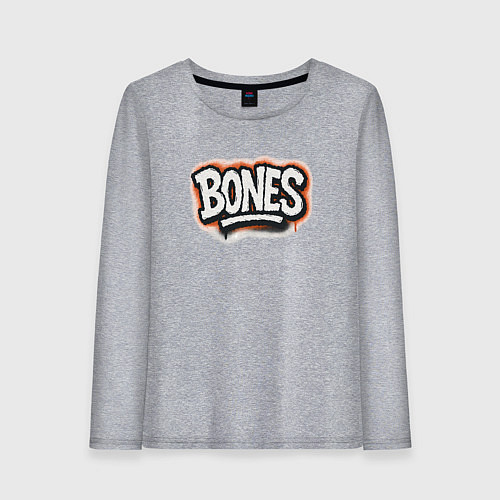 Женский лонгслив Bones уличный логотип / Меланж – фото 1