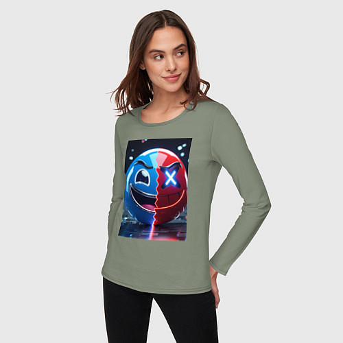 Женский лонгслив Смайлик твоего переменного настроения / Авокадо – фото 3