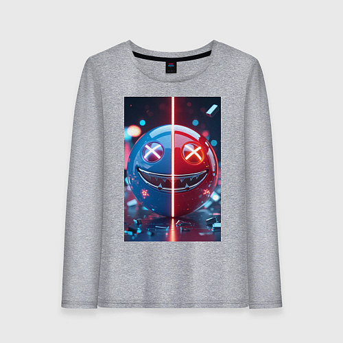 Женский лонгслив Смайлик твоего переменного настроения / Меланж – фото 1