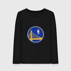Лонгслив хлопковый женский Голден Стэйт Уорриорз - логотип, цвет: черный