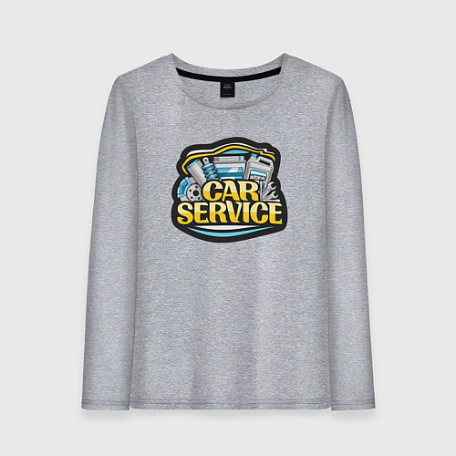 Женский лонгслив Сервис авто / Меланж – фото 1