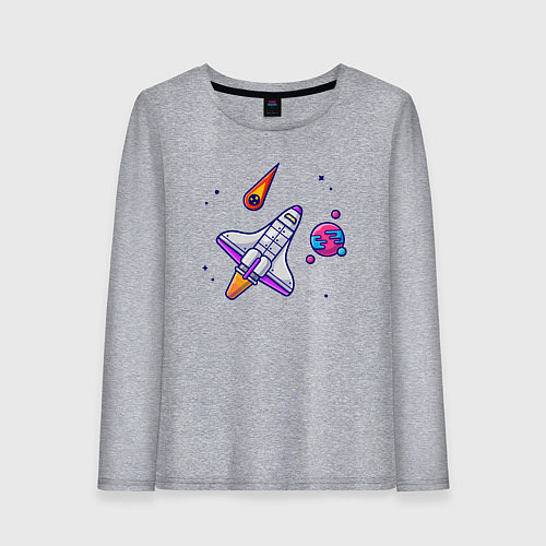 Женский лонгслив Space shuttle / Меланж – фото 1