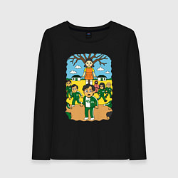 Женский лонгслив Игра в кальмара мультяшный стиль