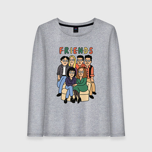 Женский лонгслив Друзья вместе / Меланж – фото 1