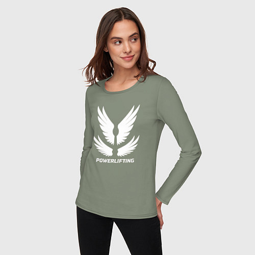 Женский лонгслив Крылья пауэрлифтинга / Авокадо – фото 3