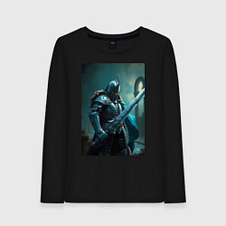 Лонгслив хлопковый женский Рыцарь в броне в стиле Dark Souls, цвет: черный