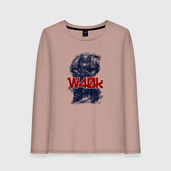 Лонгслив хлопковый женский Космический десантник, цвет: пыльно-розовый