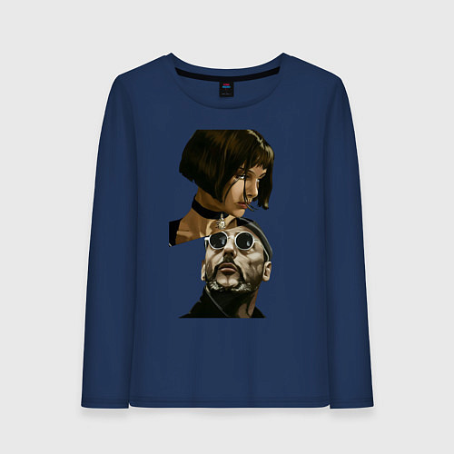 Женский лонгслив Матильда и Леон / Тёмно-синий – фото 1