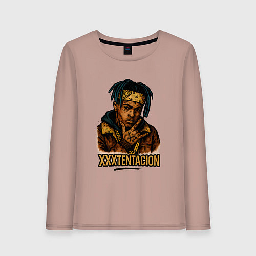 Женский лонгслив XXXTentacion мультяшный стиль / Пыльно-розовый – фото 1