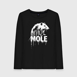 Женский лонгслив Крот с надписью