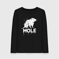 Женский лонгслив Крот в стиле белое граффити