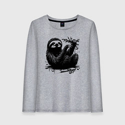 Женский лонгслив Ленивец с веткой