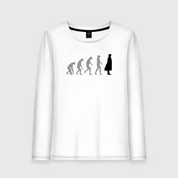 Лонгслив хлопковый женский Эволюция Шерлока, цвет: белый