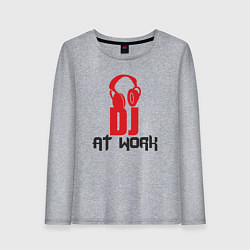 Лонгслив хлопковый женский Диджей на работе, цвет: меланж