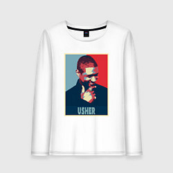 Лонгслив хлопковый женский Usher, цвет: белый
