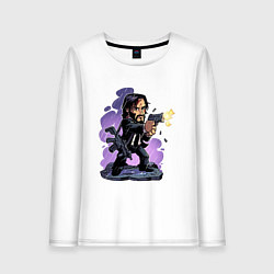 Лонгслив хлопковый женский Джон Уик, цвет: белый