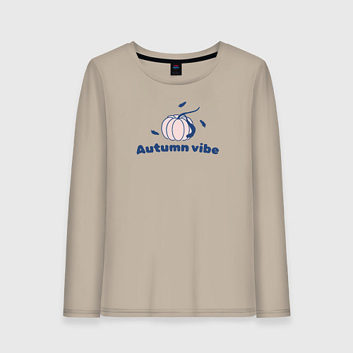 Женский лонгслив Тыква осенняя / Миндальный – фото 1