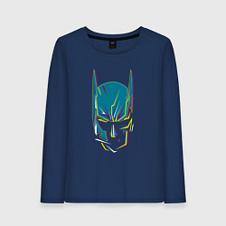 Лонгслив хлопковый женский Bat mask, цвет: тёмно-синий
