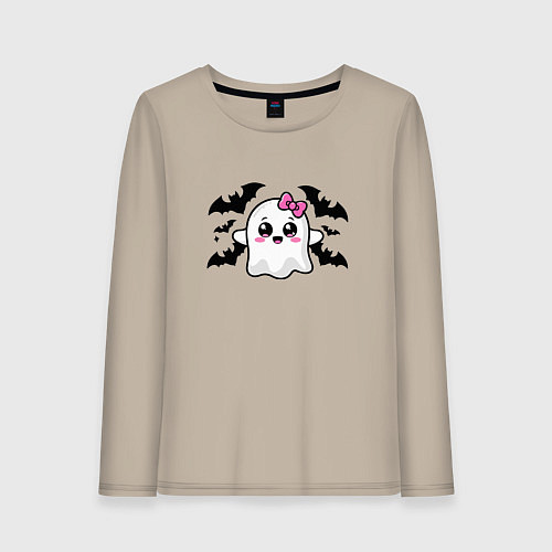 Женский лонгслив Готическое очарование - приведение / Миндальный – фото 1