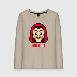 Лонгслив хлопковый женский Bella ciao man, цвет: миндальный