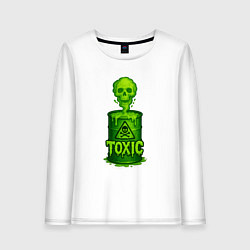 Лонгслив хлопковый женский Toxic зеленая кислота, цвет: белый