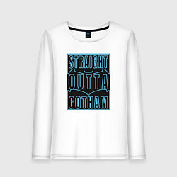 Лонгслив хлопковый женский Straight outta Gotham, цвет: белый