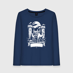 Женский лонгслив Верблюды под луной у замка Челябинск