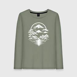 Лонгслив хлопковый женский Тишина Фудзи, цвет: авокадо