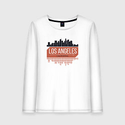 Лонгслив хлопковый женский Los Angeles - California, цвет: белый