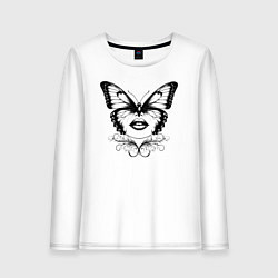 Лонгслив хлопковый женский Изящная трансформация, цвет: белый