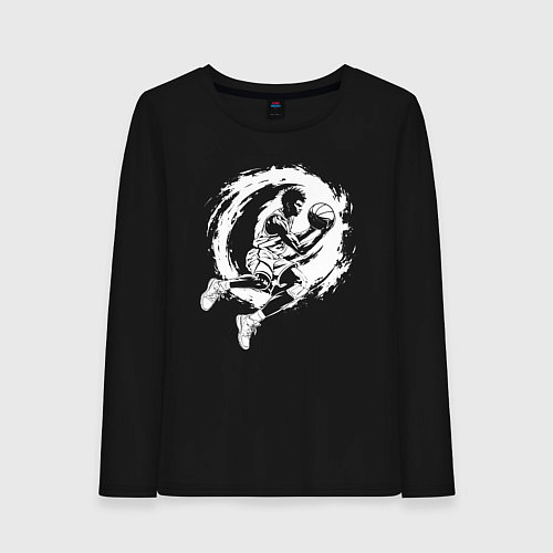 Женский лонгслив Динамика баскетбола аниме / Черный – фото 1