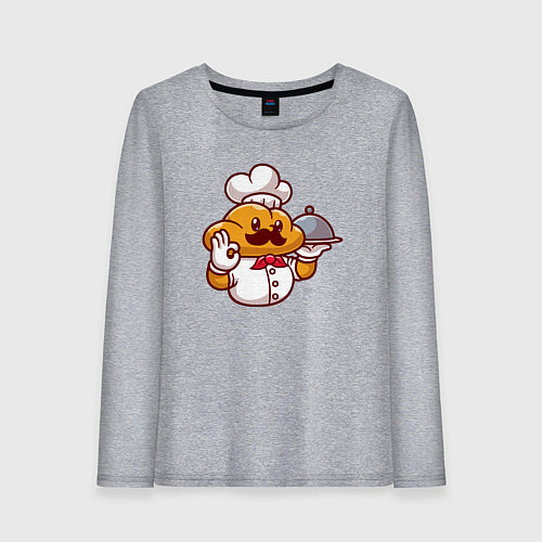 Женский лонгслив Повар батон / Меланж – фото 1