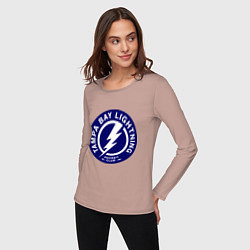Лонгслив хлопковый женский HC Tampa Bay Lightning, цвет: пыльно-розовый — фото 2