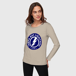 Лонгслив хлопковый женский HC Tampa Bay Lightning, цвет: миндальный — фото 2