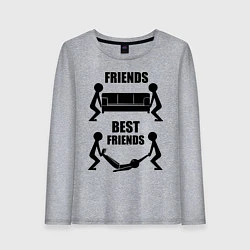 Лонгслив хлопковый женский Best friends, цвет: меланж