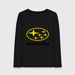 Лонгслив хлопковый женский Subaru Logo, цвет: черный