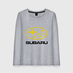 Лонгслив хлопковый женский Subaru Logo, цвет: меланж