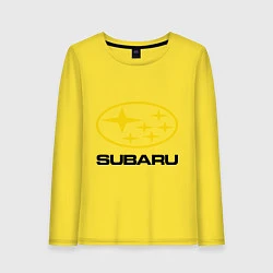 Лонгслив хлопковый женский Subaru Logo, цвет: желтый