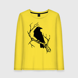 Лонгслив хлопковый женский Ворон, цвет: желтый