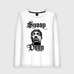 Лонгслив хлопковый женский Snoop Dogg Face, цвет: белый