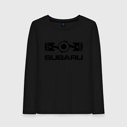 Лонгслив хлопковый женский Subaru, цвет: черный
