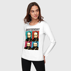 Лонгслив хлопковый женский Dostoevsky, цвет: белый — фото 2