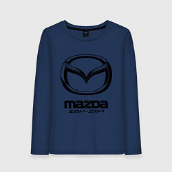 Лонгслив хлопковый женский Mazda Zoom-Zoom, цвет: тёмно-синий