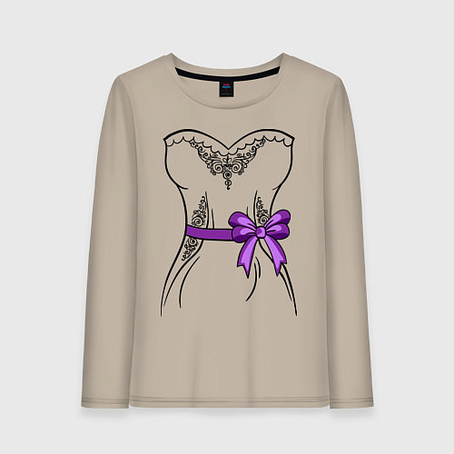 Женский лонгслив Платье невесты / Миндальный – фото 1