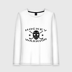 Лонгслив хлопковый женский Hockey warrior, цвет: белый