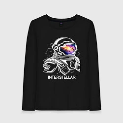 Лонгслив хлопковый женский Interstellar Spaceman, цвет: черный